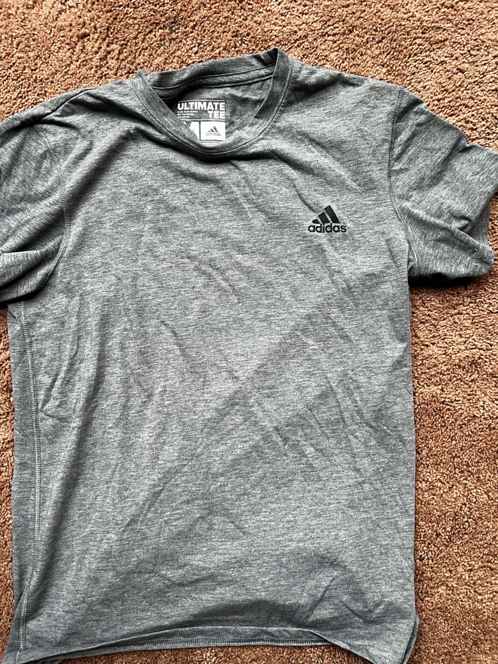 adidas Men’s Heather Gray Short Sleeve Performance Tee
